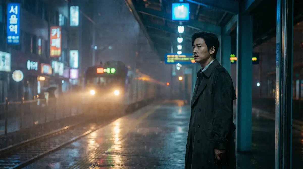 韩国伦理电影经典场景 - 雨夜车站，辛尤里 馆藏影像